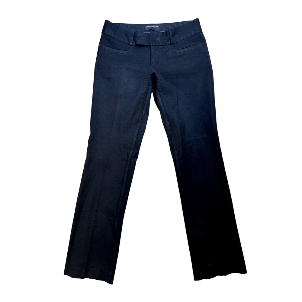 Banana Republic Ryan Fit Straight Leg Trouser Women's Size 4 Black Classic Pants